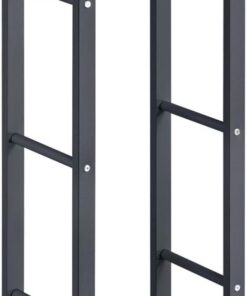 Range-bûches Kasan Acier Laqué 40 x 100 x 25 cm Gris [en.casa]