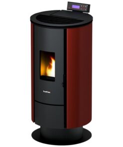 Poêle à pellets FREEPOINT Flute, 6,5 kw, compatible WiFi – noir/bourgogne